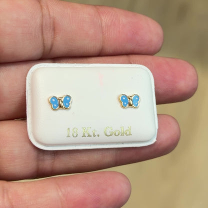 PENDIENTE MARIPOSA / 5mm / ORO ITALIANO 18K