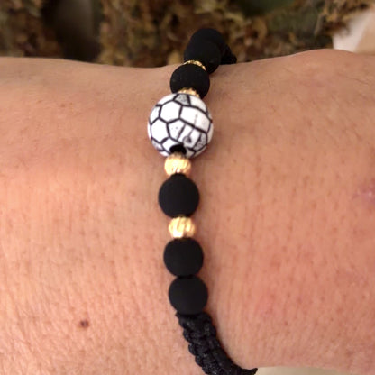 Captain America Superhero Bracelet with Gold Beads for Boys / 4 mm