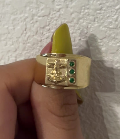 Anchor Ring / 3.38 gr / Size 11 / 7 mm / 18K Gold