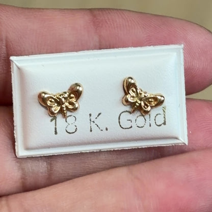 PENDIENTES MARIPOSA / 0.6gr / 6 MM / ORO 18K