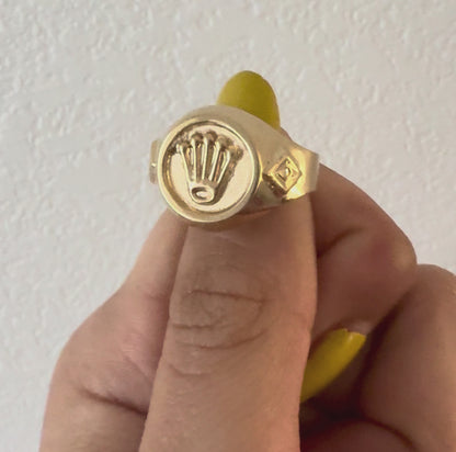 Anillo Rolex / 2.6 gr / Talla 9 1/2 / 5 mm / Oro 18K