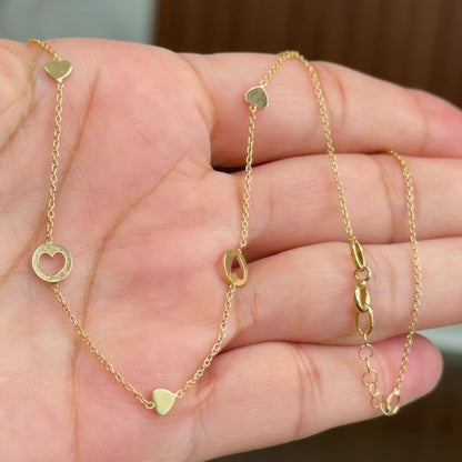 Minimalist Heart Chain 2.4g/ 45cm/ 1mm/ 18K Italian Gold