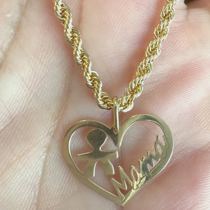 COLGANTE DE CORAZÓN MAMÁ E HIJO