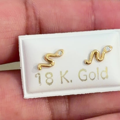 SNAKE STUD EARRINGS / 0.67gr / 3 MM / GOLD 18K