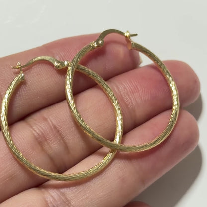 Paris Hoop Earrings / 1.84 gr / 3.5 cm / 18k Italian Gold