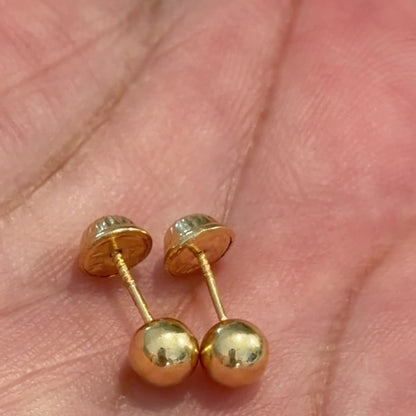 STUD EARRINGS / NO. 5 / 5mm / 18K GOLD
