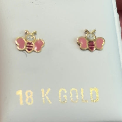 BABY BEE EARRINGS / 0.5gr / 5 MM / 18K ITALIAN GOLD