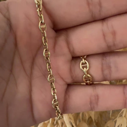 Mariner Link Bracelet and Ring Set / Bracelet 5.21gr / 18 cm / Ring 2.29g /T7 / 18K Italian Gold