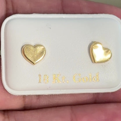 Heart Earrings/ 0.7g/ 6mm/ Gold 18K