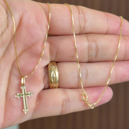 Veneciana Chain With Pendant / 2.16/ 50cm/ 1.2mm/ 18K Italian Gold