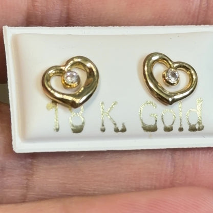 HEART STUD EARRINGS / 0.75gr / 7mm / GOLD 18K