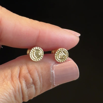 Small Rx Earrings / 0.64 gr / 6 mm / Gold 18K