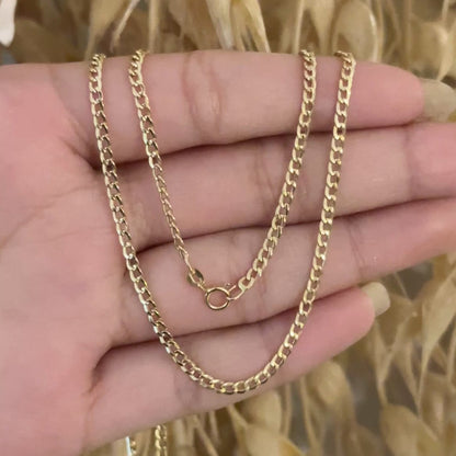 Cadena Cubana 2.9 gr / 60 cm / 2.5 mm / Oro italiano de 18K