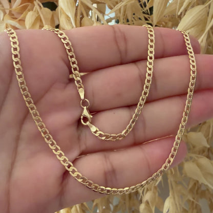Cubana Link Chain/ 3.9 g/ 50cm/ 3 mm/ 18K Italian Gold