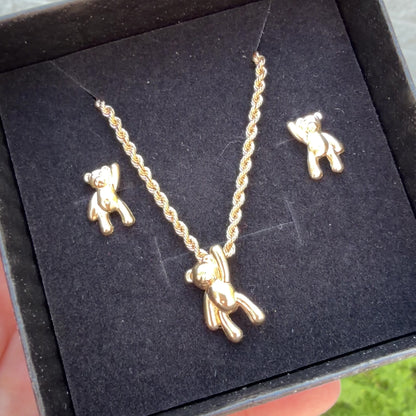 Chain, Pendant & Earrings Set/ 3.18g/ 40cm/ Earrings /0.9 /18K Gold