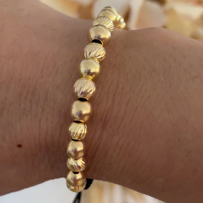 Bracelet with Gold Beads / 2.44 gr / 5, 6, 8 mm