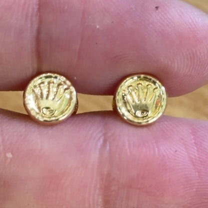 Aretes pequeños tipo poste Rx / 0.7g / 7mm / Oro 18K