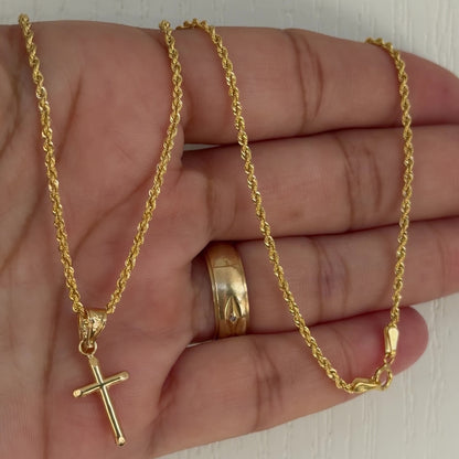 Baby Rope  Chain with Pendant/ 1.8g/ 40cm/ 2mm/ 18K Italian Gold