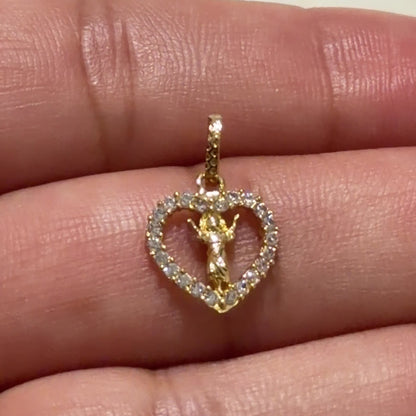 Divine Child Heart Pendant/ 0.6g / 1.5cm / 18K Gold