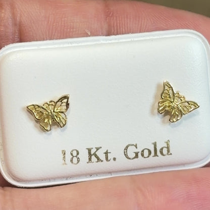 PENDIENTES DE MARIPOSA / 0.92gr / 5 MM / ORO 18K
