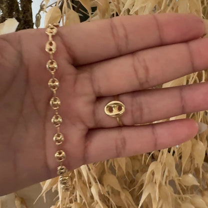 Gucci Bracelet set / Bracelet 4.60gr / 21.5 cm / Ring 1.85/ T6 / 18K National Gold