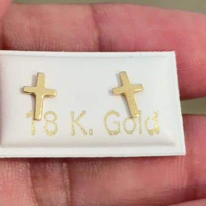 CROSS EARRINGS / 0.5gr / 4mm / GOLD 18K