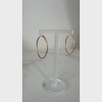 Thin Hoop Earrings / 1.66 gr / 3 cm / 18K Italian Gold