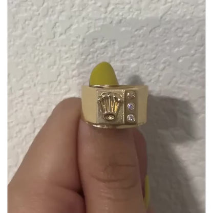 Anillo Corona Rolex / 3.17 gr / Talla 9 / 7 mm / Oro 18K