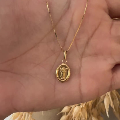 Venetian Chain with Divine Child Jesus Pendant / 1.86 gr / 40 cm / 1 mm / 2 cm / 18K Italian Gold