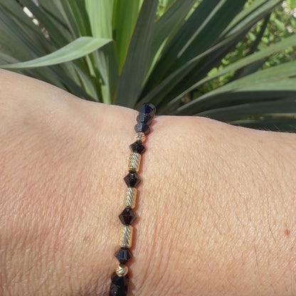 PULSERA ELÁSTICA NEGRA SWAROVSKI