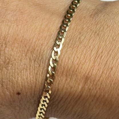Pulsera Cubana / 2.29g/ 19cm/ 3mm/ Oro italiano de 18K