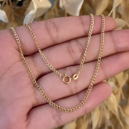 Mini Cubana Chain / 1.76 gr / 50 cm / 2 mm / 18K Italian Gold