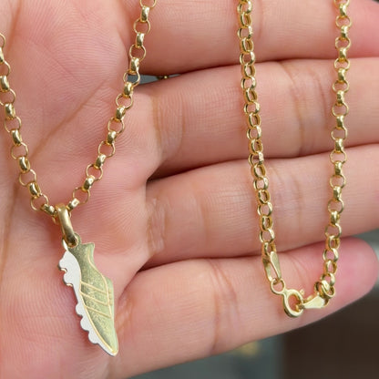 Roll On Chain With Pendant / 4.92g/ 45cm/ 3 mm/ 18K Italian Gold