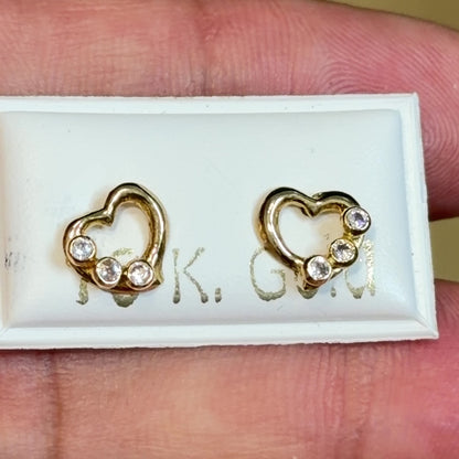 HEART STUD EARRINGS / 0.75gr / 1cm / 18K ITALIAN GOLD
