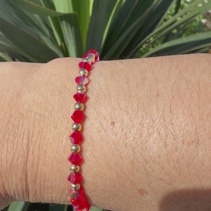 ELASTIC RED SWAROVSKI BRACELET