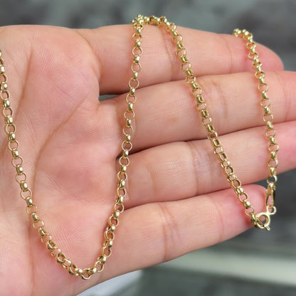 Roll On Chain  3.87g/ 45 cm / 3 mm/ 18K Italian Gold