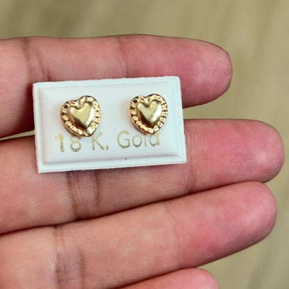 Heart Earrings / 0.8g/ 7mm/ Gold 18K