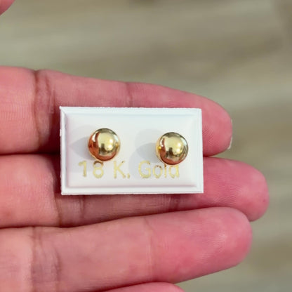 BALL STUD EARRINGS / NO. 6 / 6mm / 18K GOLD