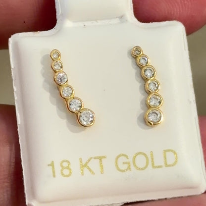 BOW EARRINGS WITH ZIRCON / 0.77gr / 1 CM / GOLD 18K