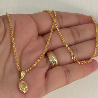 Baby Rope  Chain with Pendant/ 1.95g/ 40cm/ 2mm/ 18K Italian Gold
