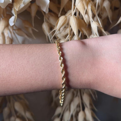 Rope Bracelet / 3.92 gr / 20.5 cm / 4.8 mm / 18K Italian Gold