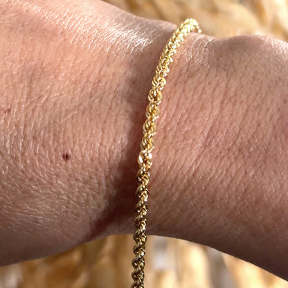 Rope Bracelet / 1.7 gr / 18.5 cm / 3 mm / 18K Italian Gold