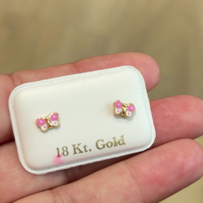 PENDIENTES DE MARIPOSA / 5 MM / ORO ITALIANO DE 18K