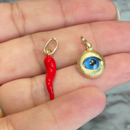 COLGANTE DE CUERNO Y OJO TURCO