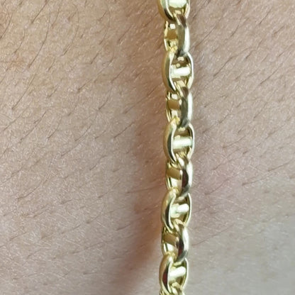 Pulsera Mariner/ 3.81g/ 20cm/ 4mm/ Oro italiano de 18K