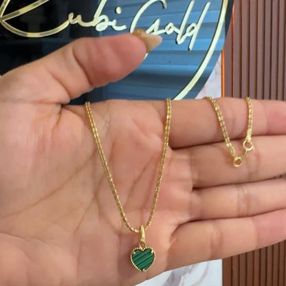 Ice Heart Chain / 4.05 gr / 46 cm / 2mm / Pendant / 0.94 gr / 2 cm/ 18K Italian Gold
