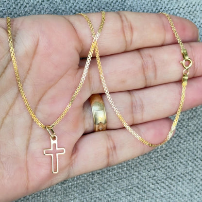 Baby Bismarck Chain with Pendant/ 2.7g/ 40cm/ 2mm/ 18K Italian Gold