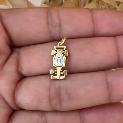 Formula 1 Racing Car Pendant / 0.76 gr / 2 cm / 18K Italian Gold