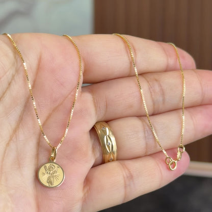 Veneciana Chain With Pendant / 2.03 45cm/ 1.2mm/ 18K Italian Gold