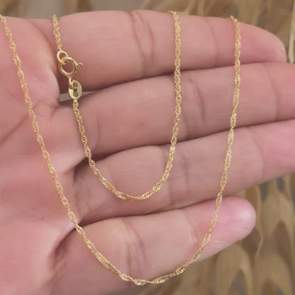 Singapore Chain / 1.5 gr / 45 cm / 1 mm / 18K Italian Gold